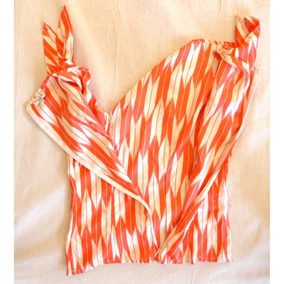 Paul Smith Women 40 (fits like a 2) Tie Detail Silk Blouse - Picture 7 of 16